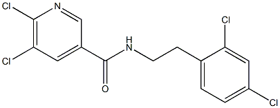 5,6-dichloro-N-[2-(2,4-dichlorophenyl)ethyl]pyridine-3-carboxamide 化学構造式