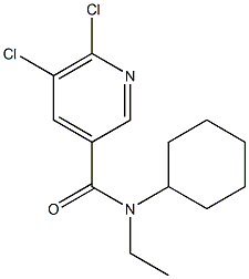 5,6-dichloro-N-cyclohexyl-N-ethylpyridine-3-carboxamide Structure