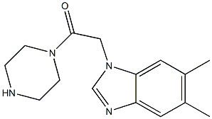 5,6-dimethyl-1-(2-oxo-2-piperazin-1-ylethyl)-1H-benzimidazole 结构式