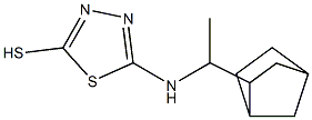 5-[(1-{bicyclo[2.2.1]heptan-2-yl}ethyl)amino]-1,3,4-thiadiazole-2-thiol 化学構造式