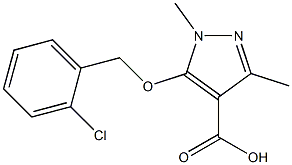 5-[(2-chlorophenyl)methoxy]-1,3-dimethyl-1H-pyrazole-4-carboxylic acid Struktur