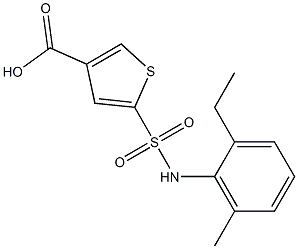 5-[(2-ethyl-6-methylphenyl)sulfamoyl]thiophene-3-carboxylic acid Struktur