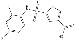 5-[(4-bromo-2-fluorophenyl)sulfamoyl]thiophene-3-carboxylic acid 化学構造式