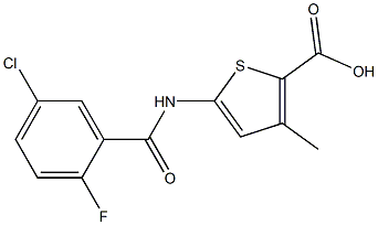 5-[(5-chloro-2-fluorobenzene)amido]-3-methylthiophene-2-carboxylic acid Structure