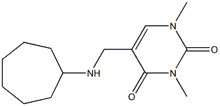 5-[(cycloheptylamino)methyl]-1,3-dimethyl-1,2,3,4-tetrahydropyrimidine-2,4-dione,,结构式