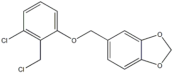 5-[3-chloro-2-(chloromethyl)phenoxymethyl]-2H-1,3-benzodioxole,,结构式