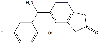 5-[amino(2-bromo-5-fluorophenyl)methyl]-2,3-dihydro-1H-indol-2-one Structure