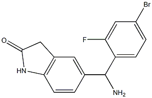 5-[amino(4-bromo-2-fluorophenyl)methyl]-2,3-dihydro-1H-indol-2-one 结构式
