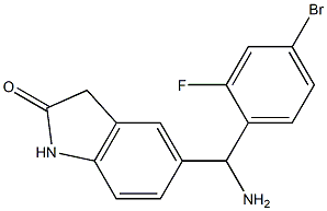 5-[amino(4-bromo-2-fluorophenyl)methyl]-2,3-dihydro-1H-indol-2-one,,结构式