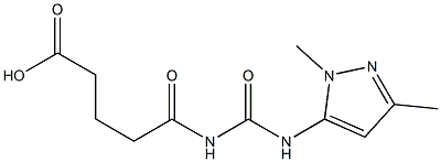 5-{[(1,3-dimethyl-1H-pyrazol-5-yl)carbamoyl]amino}-5-oxopentanoic acid 化学構造式
