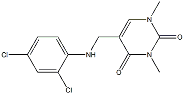 5-{[(2,4-dichlorophenyl)amino]methyl}-1,3-dimethyl-1,2,3,4-tetrahydropyrimidine-2,4-dione Structure
