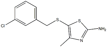 5-{[(3-chlorophenyl)methyl]sulfanyl}-4-methyl-1,3-thiazol-2-amine,,结构式