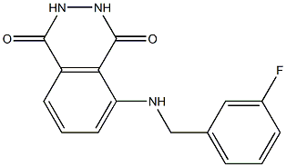 5-{[(3-fluorophenyl)methyl]amino}-1,2,3,4-tetrahydrophthalazine-1,4-dione 化学構造式