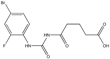 5-{[(4-bromo-2-fluorophenyl)carbamoyl]amino}-5-oxopentanoic acid Struktur