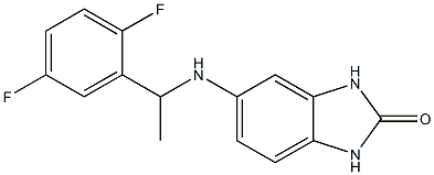 5-{[1-(2,5-difluorophenyl)ethyl]amino}-2,3-dihydro-1H-1,3-benzodiazol-2-one Struktur