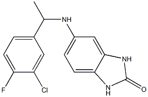 5-{[1-(3-chloro-4-fluorophenyl)ethyl]amino}-2,3-dihydro-1H-1,3-benzodiazol-2-one Structure