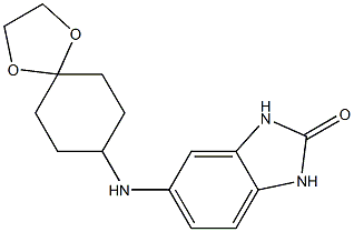 5-{1,4-dioxaspiro[4.5]decan-8-ylamino}-2,3-dihydro-1H-1,3-benzodiazol-2-one Struktur