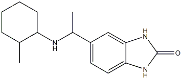 5-{1-[(2-methylcyclohexyl)amino]ethyl}-2,3-dihydro-1H-1,3-benzodiazol-2-one,,结构式
