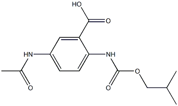 5-acetamido-2-{[(2-methylpropoxy)carbonyl]amino}benzoic acid Struktur