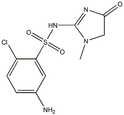 5-amino-2-chloro-N-(1-methyl-4-oxo-4,5-dihydro-1H-imidazol-2-yl)benzene-1-sulfonamide,,结构式