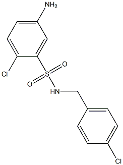 5-amino-2-chloro-N-[(4-chlorophenyl)methyl]benzene-1-sulfonamide 结构式