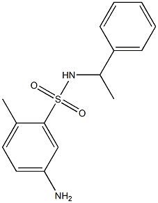 5-amino-2-methyl-N-(1-phenylethyl)benzene-1-sulfonamide,,结构式