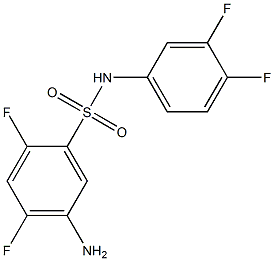 5-amino-N-(3,4-difluorophenyl)-2,4-difluorobenzene-1-sulfonamide Struktur