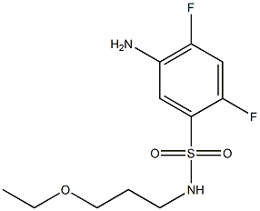 5-amino-N-(3-ethoxypropyl)-2,4-difluorobenzene-1-sulfonamide,,结构式