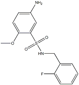 5-amino-N-[(2-fluorophenyl)methyl]-2-methoxybenzene-1-sulfonamide,,结构式