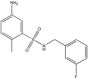 5-amino-N-[(3-fluorophenyl)methyl]-2-methylbenzene-1-sulfonamide 化学構造式