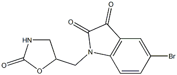 5-bromo-1-[(2-oxo-1,3-oxazolidin-5-yl)methyl]-2,3-dihydro-1H-indole-2,3-dione,,结构式