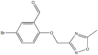 5-bromo-2-[(5-methyl-1,2,4-oxadiazol-3-yl)methoxy]benzaldehyde,,结构式