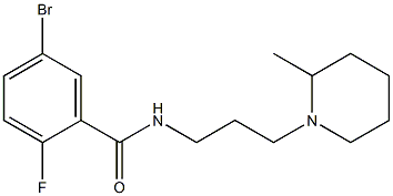5-bromo-2-fluoro-N-[3-(2-methylpiperidin-1-yl)propyl]benzamide,,结构式