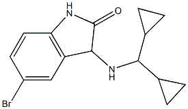 5-bromo-3-[(dicyclopropylmethyl)amino]-2,3-dihydro-1H-indol-2-one,,结构式