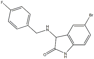 5-bromo-3-{[(4-fluorophenyl)methyl]amino}-2,3-dihydro-1H-indol-2-one Struktur