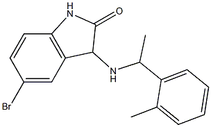 5-bromo-3-{[1-(2-methylphenyl)ethyl]amino}-2,3-dihydro-1H-indol-2-one Struktur