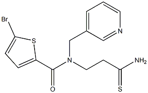 5-bromo-N-(2-carbamothioylethyl)-N-(pyridin-3-ylmethyl)thiophene-2-carboxamide Struktur