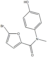 5-bromo-N-(4-hydroxyphenyl)-N-methylfuran-2-carboxamide,,结构式