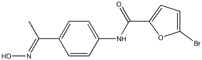 5-bromo-N-{4-[(1E)-N-hydroxyethanimidoyl]phenyl}-2-furamide,,结构式
