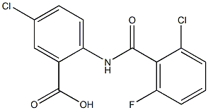 5-chloro-2-[(2-chloro-6-fluorobenzene)amido]benzoic acid 化学構造式