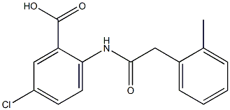 5-chloro-2-[2-(2-methylphenyl)acetamido]benzoic acid,,结构式