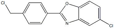 5-chloro-2-[4-(chloromethyl)phenyl]-1,3-benzoxazole,,结构式