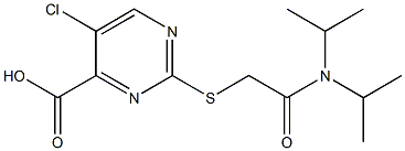 5-chloro-2-{[2-(diisopropylamino)-2-oxoethyl]thio}pyrimidine-4-carboxylic acid Struktur