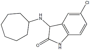 5-chloro-3-(cycloheptylamino)-2,3-dihydro-1H-indol-2-one,,结构式