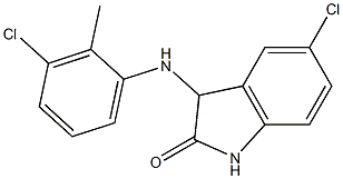 5-chloro-3-[(3-chloro-2-methylphenyl)amino]-2,3-dihydro-1H-indol-2-one,,结构式