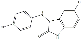 5-chloro-3-[(4-chlorophenyl)amino]-2,3-dihydro-1H-indol-2-one,,结构式