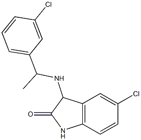 5-chloro-3-{[1-(3-chlorophenyl)ethyl]amino}-2,3-dihydro-1H-indol-2-one,,结构式