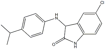 5-chloro-3-{[4-(propan-2-yl)phenyl]amino}-2,3-dihydro-1H-indol-2-one 结构式