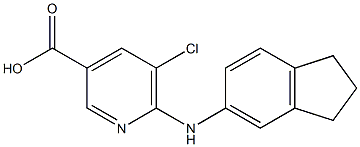 5-chloro-6-(2,3-dihydro-1H-inden-5-ylamino)pyridine-3-carboxylic acid,,结构式