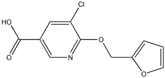 5-chloro-6-(2-furylmethoxy)nicotinic acid Structure